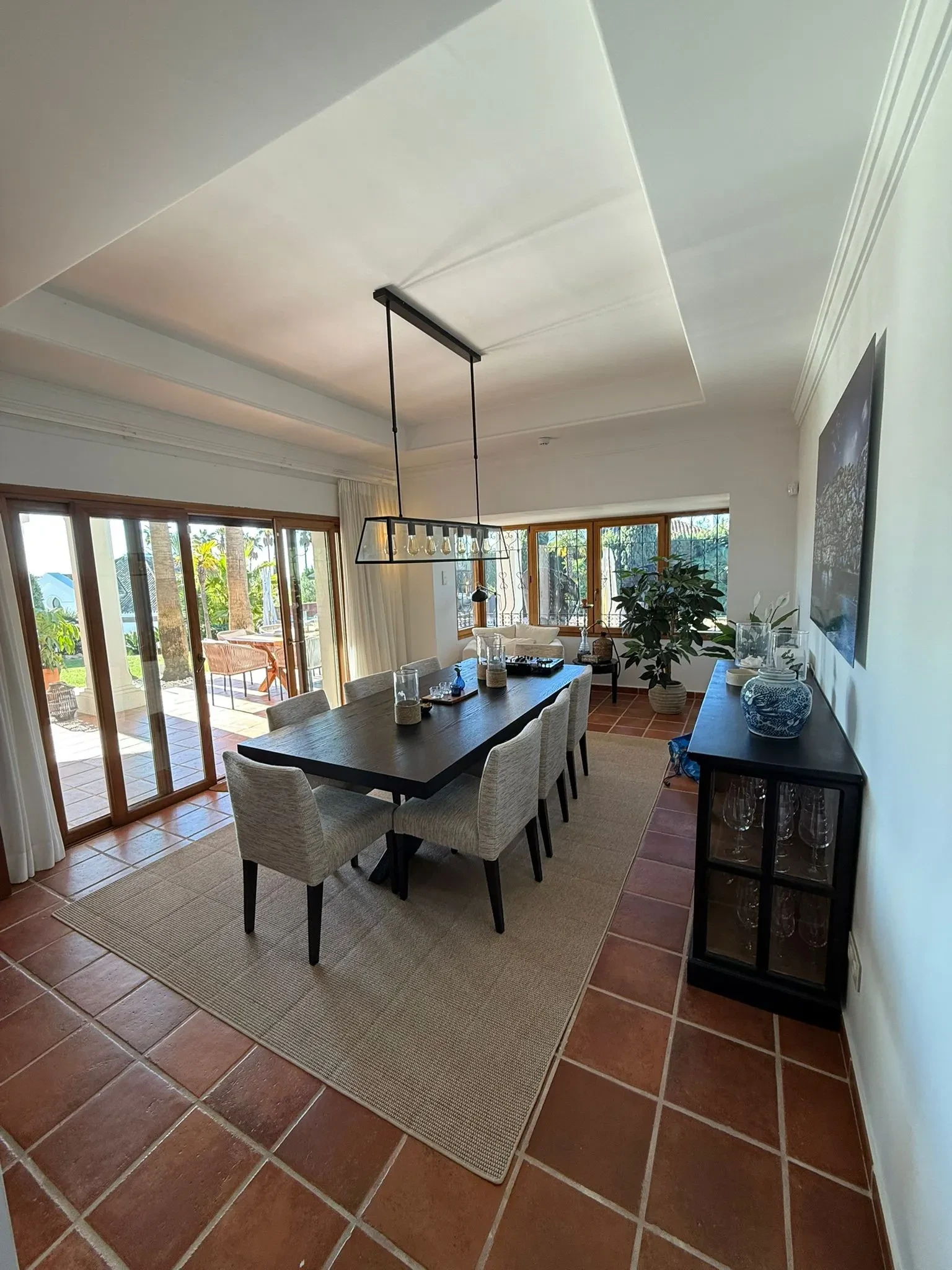 Bright interior dining area
