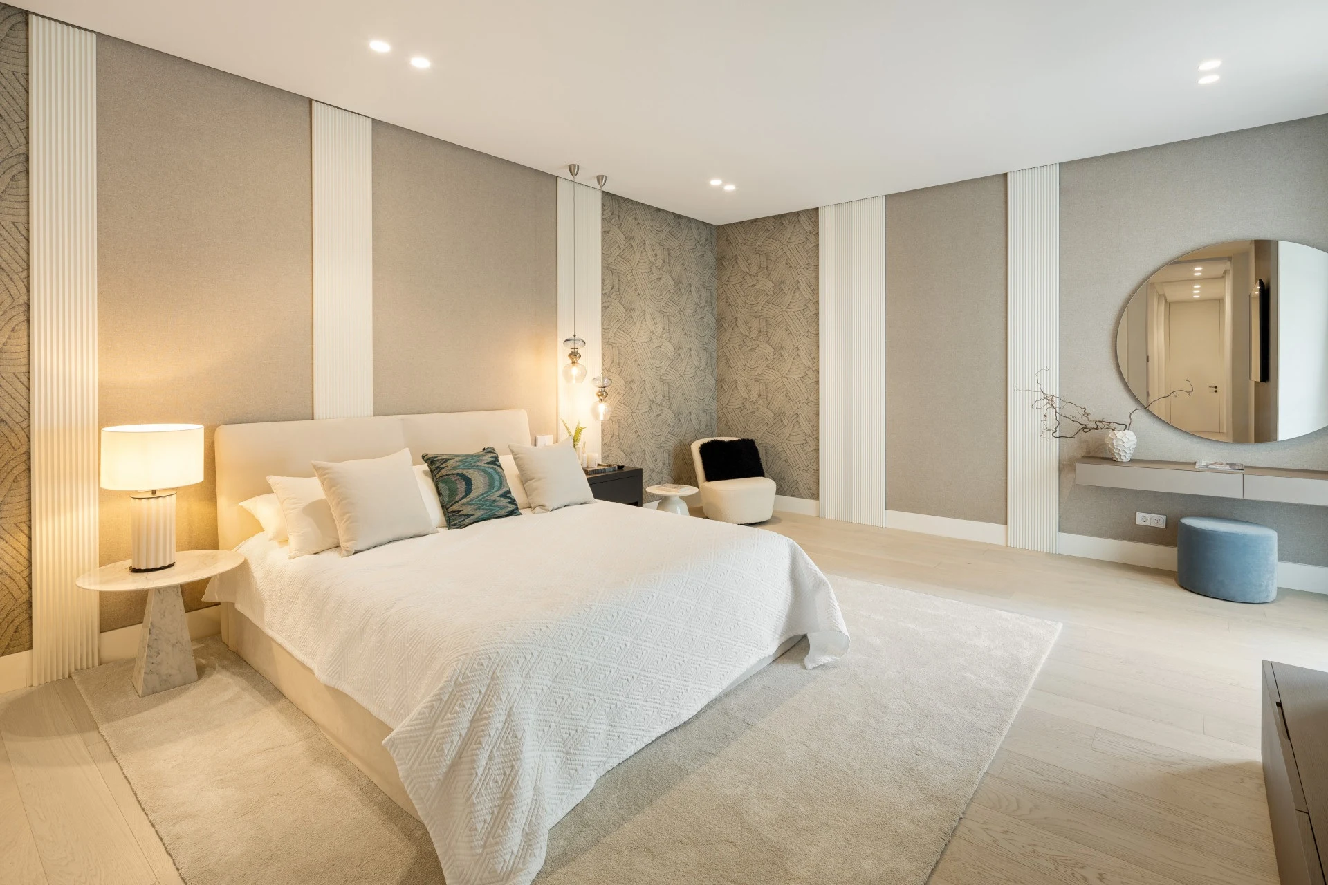 Bedroom suite with adjoining bathroom