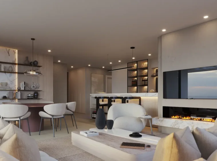 Illustrative open-plan living room and dining area
