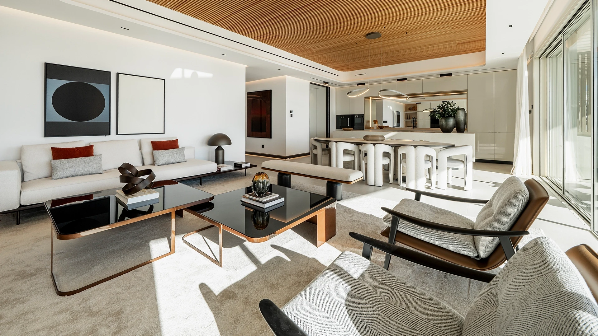 Representative fitted kitchen and living area