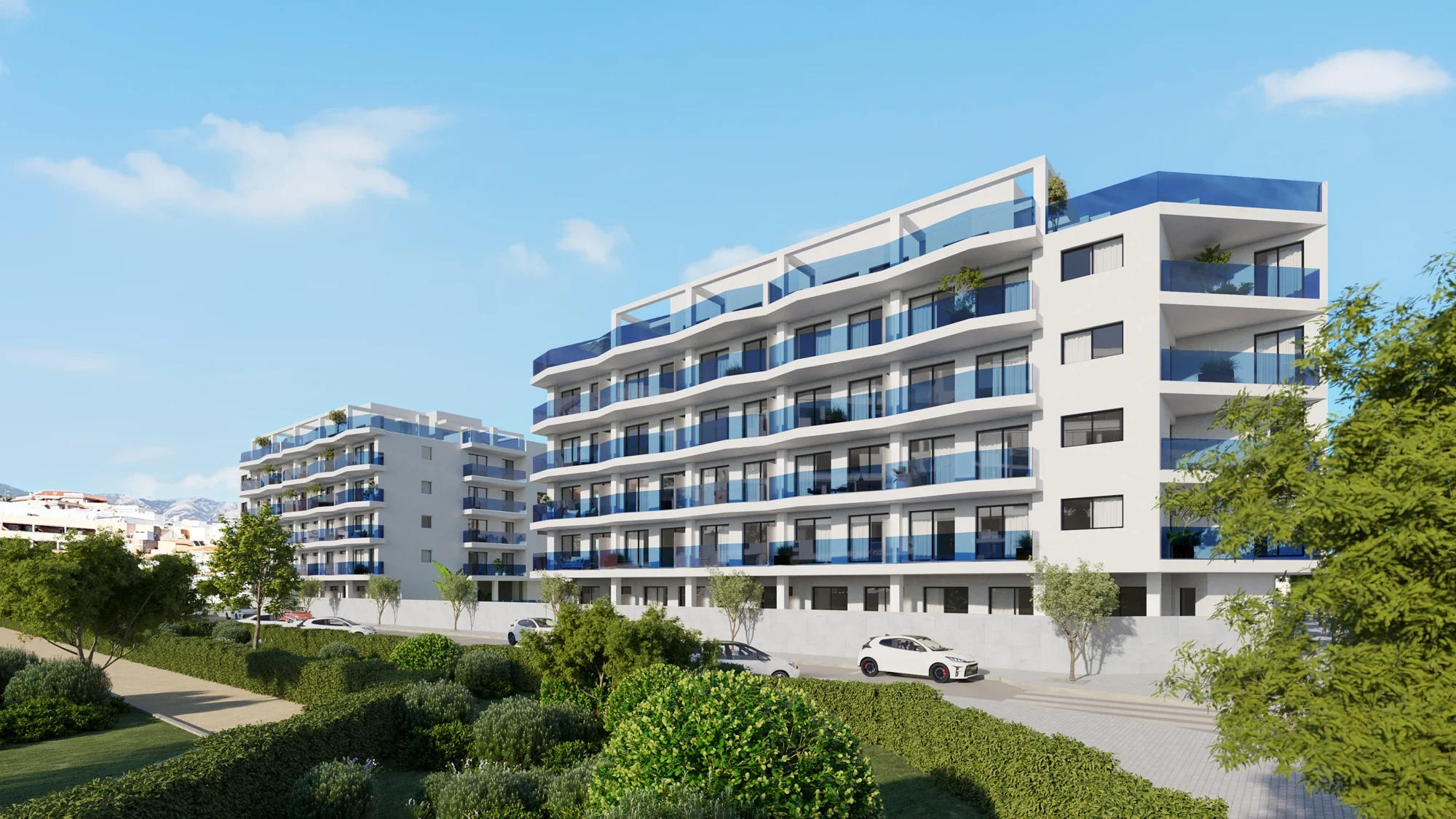 Architectural visualisation of contemporary apartments in Las Lagunas, Mijas