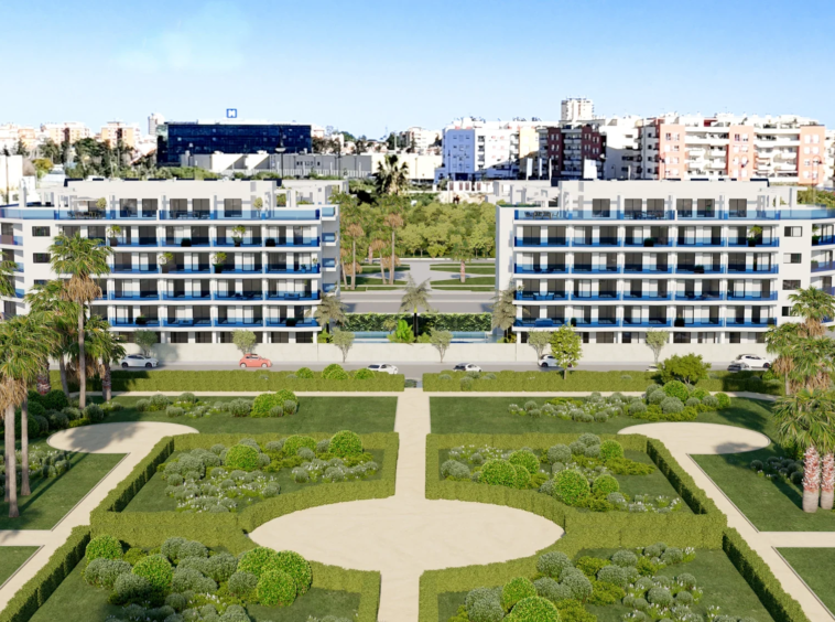 Representative landscaped surroundings of the residential development