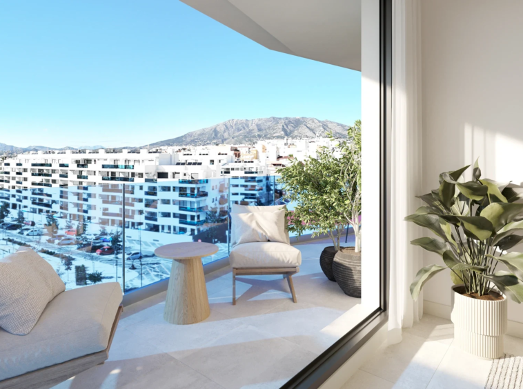 Representative covered apartment terrace