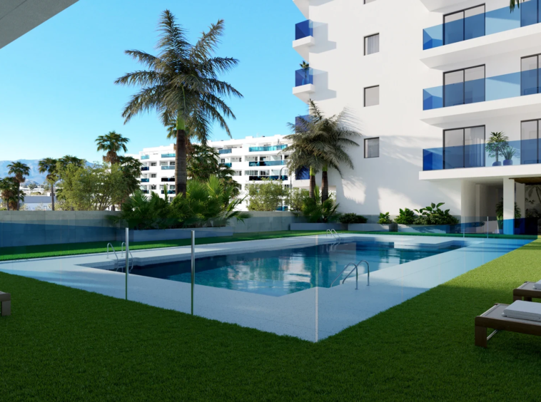 Architectural visualisation of the communal swimming pool
