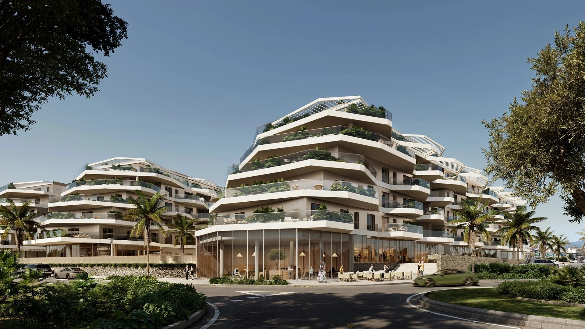 Architectural visualisation of the development in Las Lagunas, Mijas