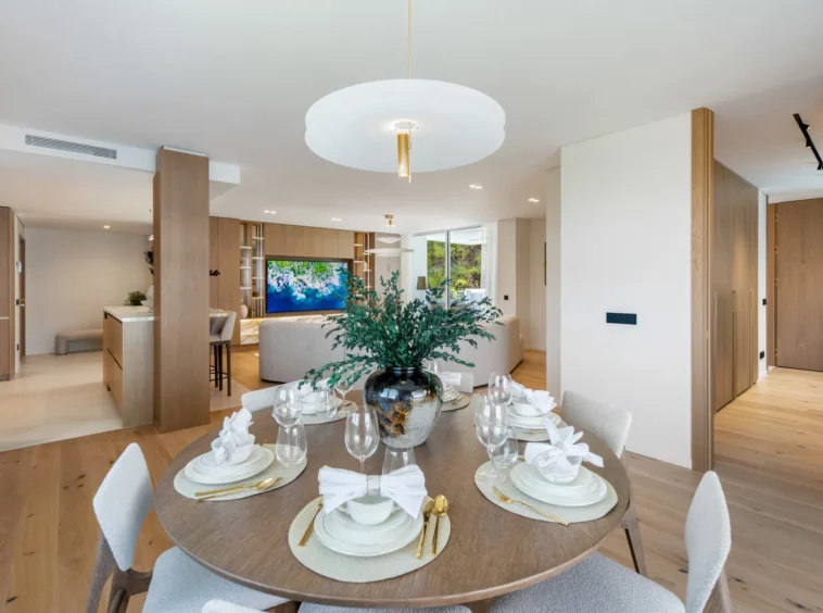 Dining area with natural light