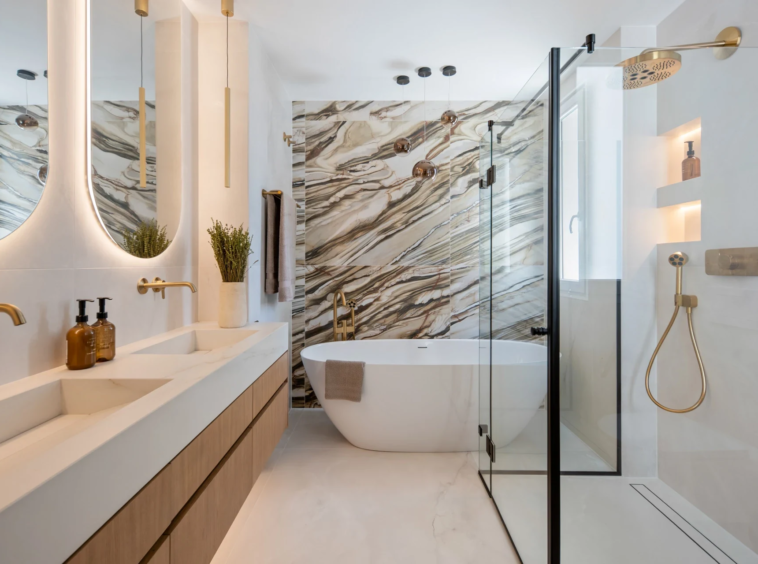Bathroom with walk-in shower