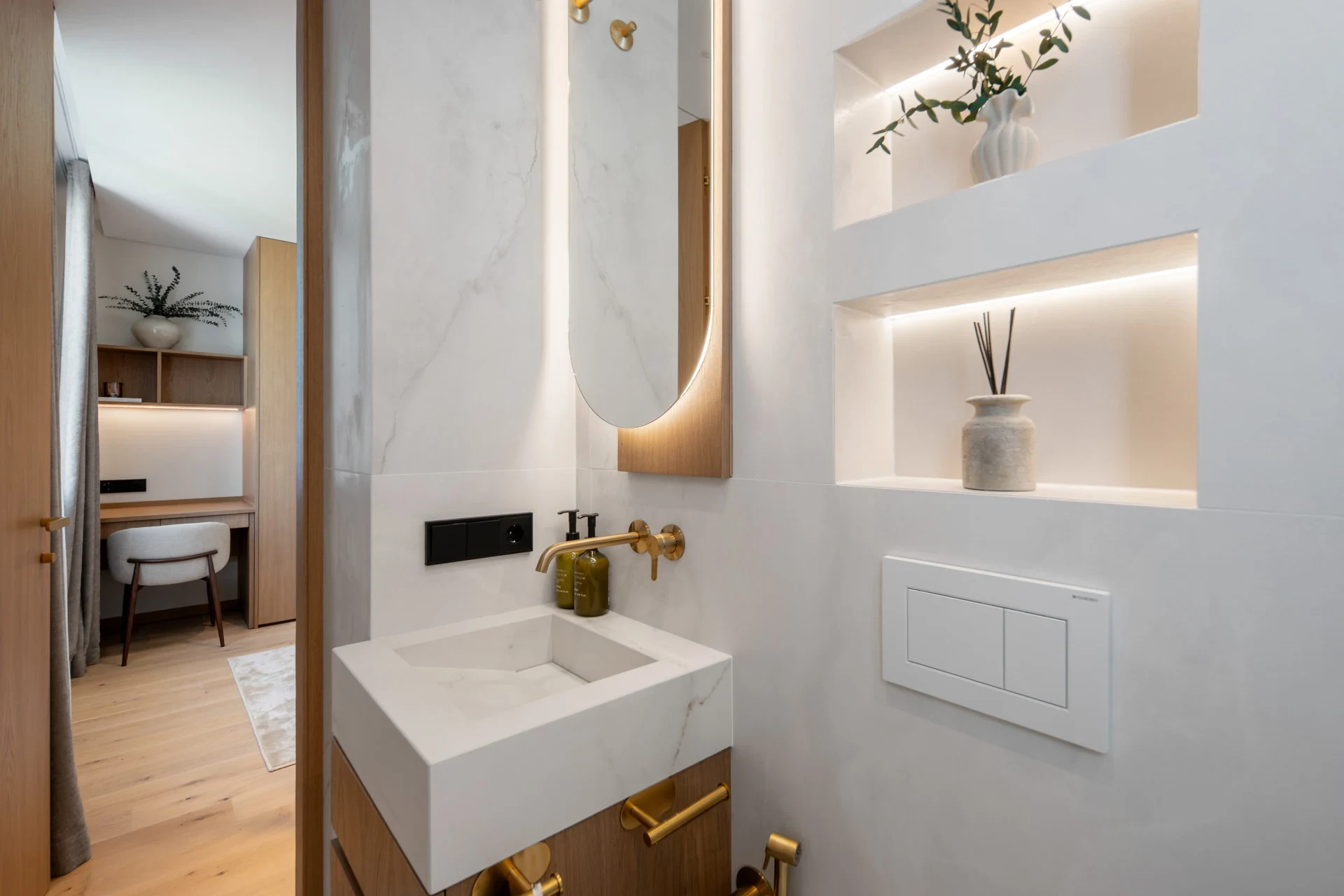 Second bathroom with fitted vanity