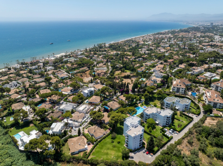 Aerial view of Los Monteros and the coastline
