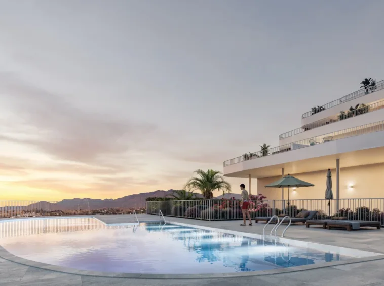 Communal pool and sun terrace in Los Pacos — illustration