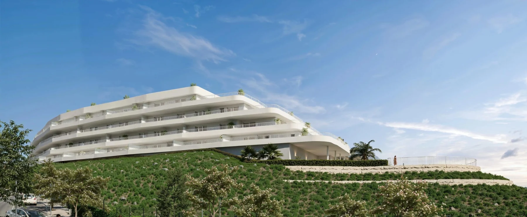 Contemporary apartment building in Fuengirola — illustration