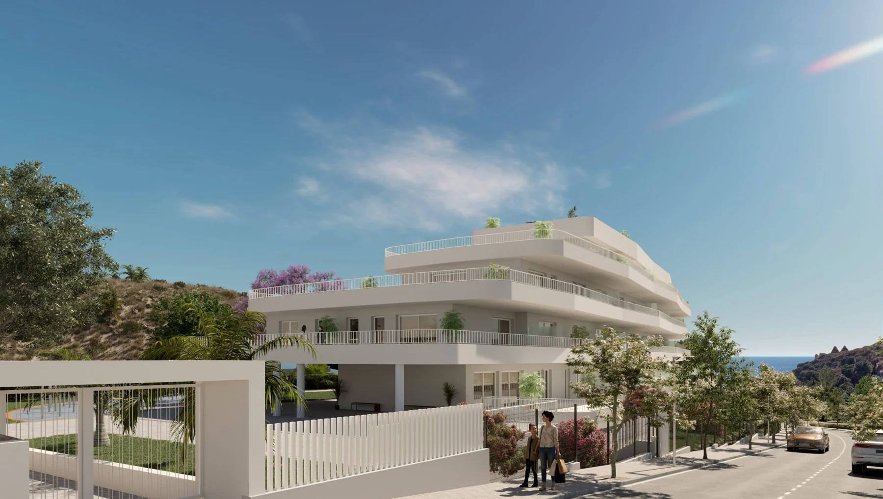 Residential exterior and entrance — architectural illustration