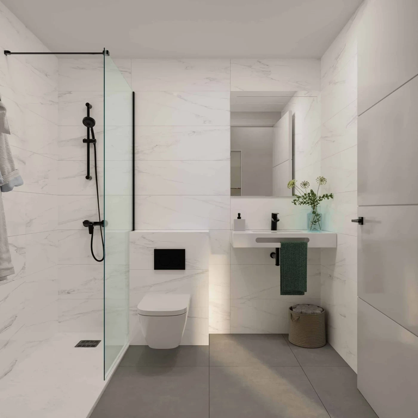 Illustrative bathroom finishes