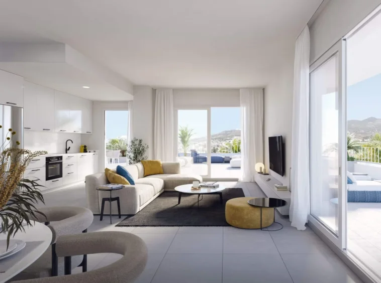 Illustrative living room with terrace access