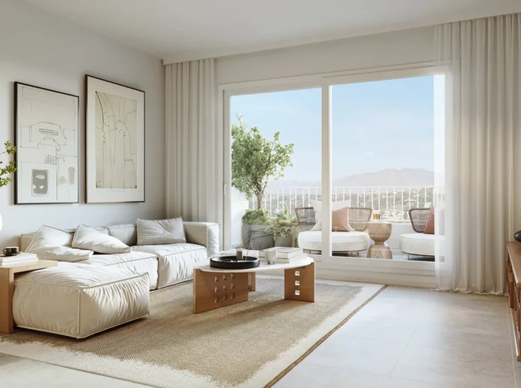 Illustrative living room with large terrace doors