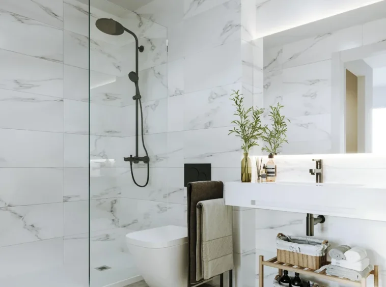 Illustrative bathroom with shower