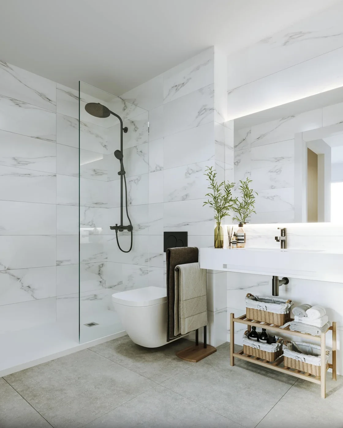 Illustrative bathroom with shower