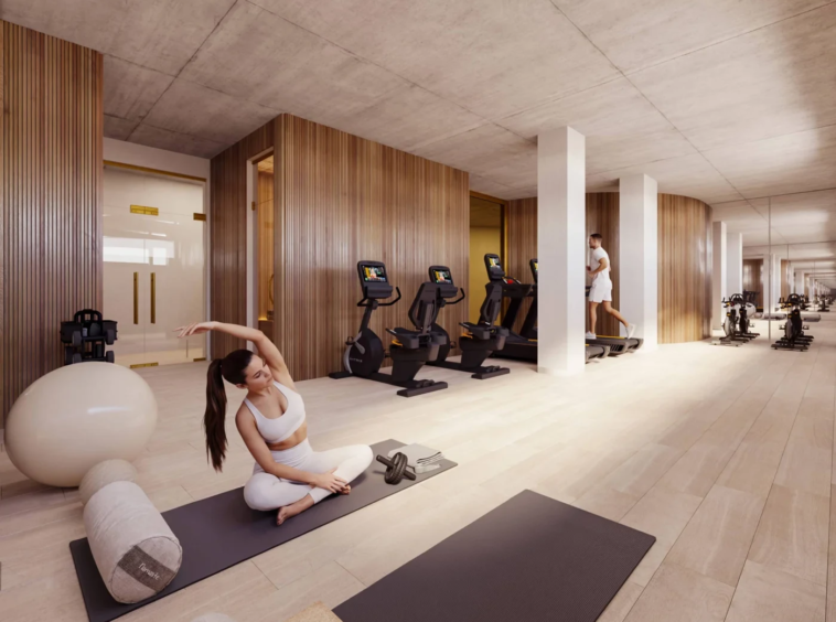 Communal gym — architectural illustration