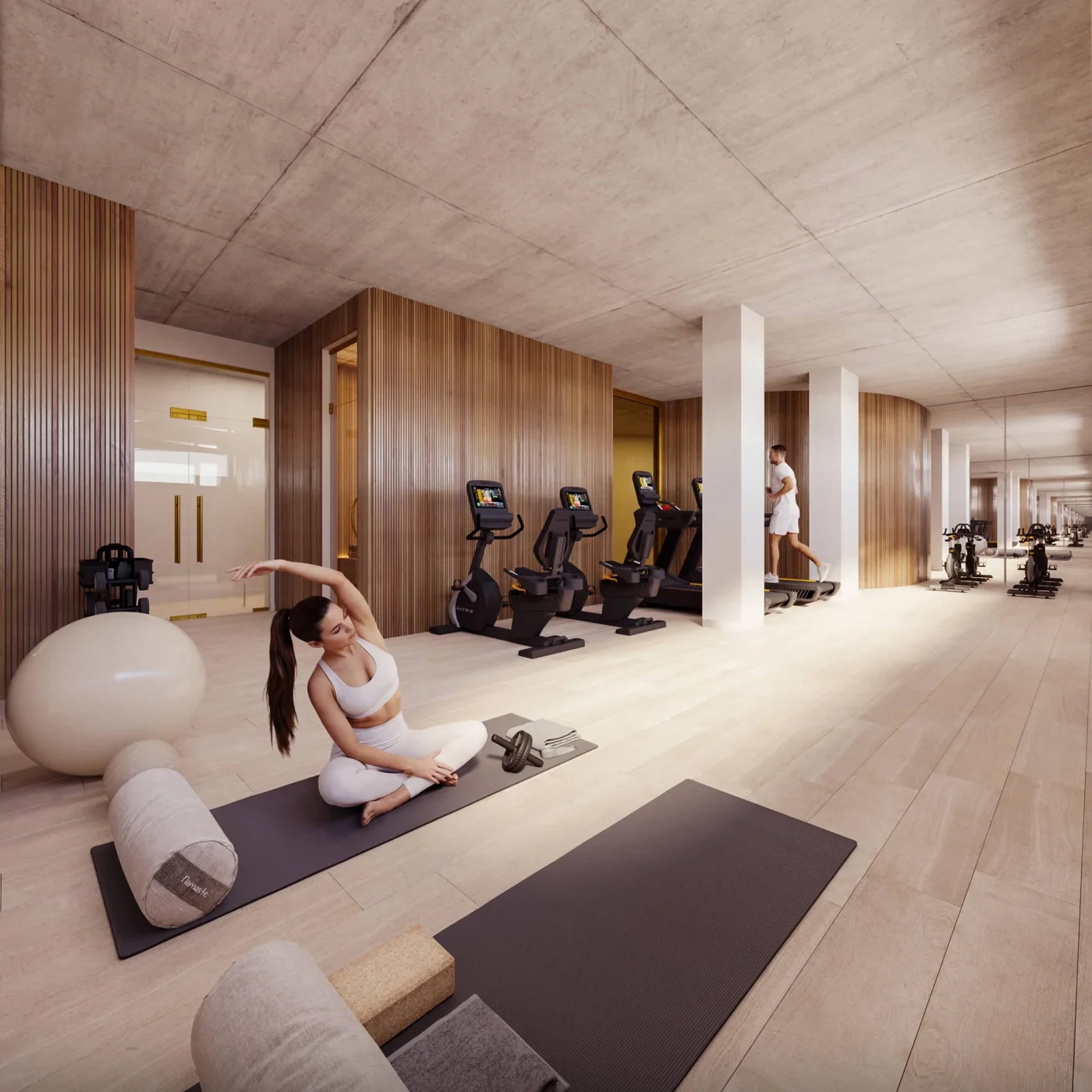 Communal gym — architectural illustration