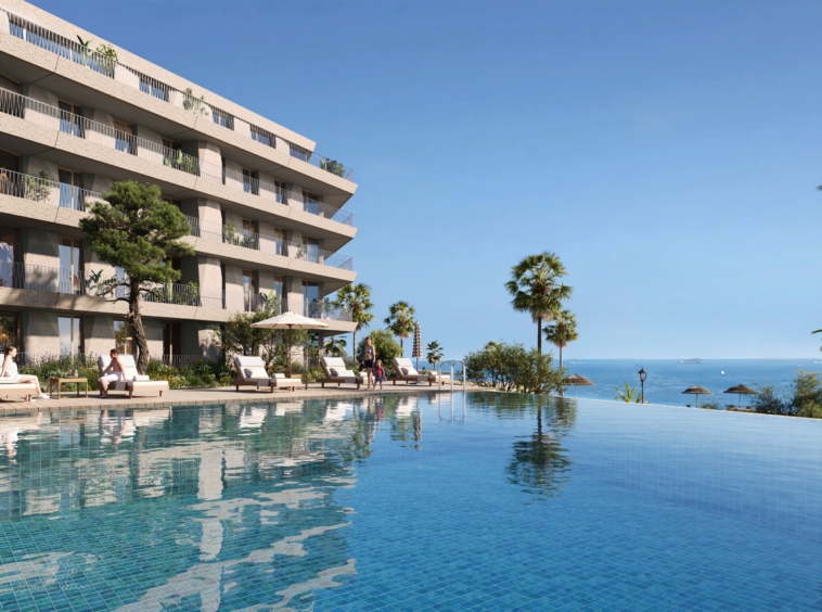 Visualisation of the shared pool facing the sea