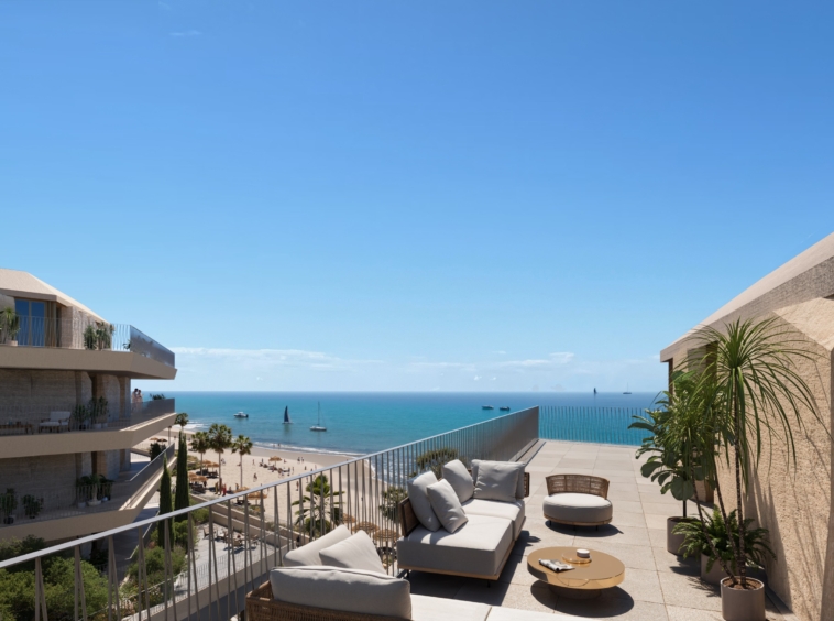 Representative penthouse terrace with sea views