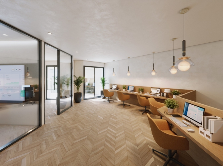 Visualisation of the shared coworking room