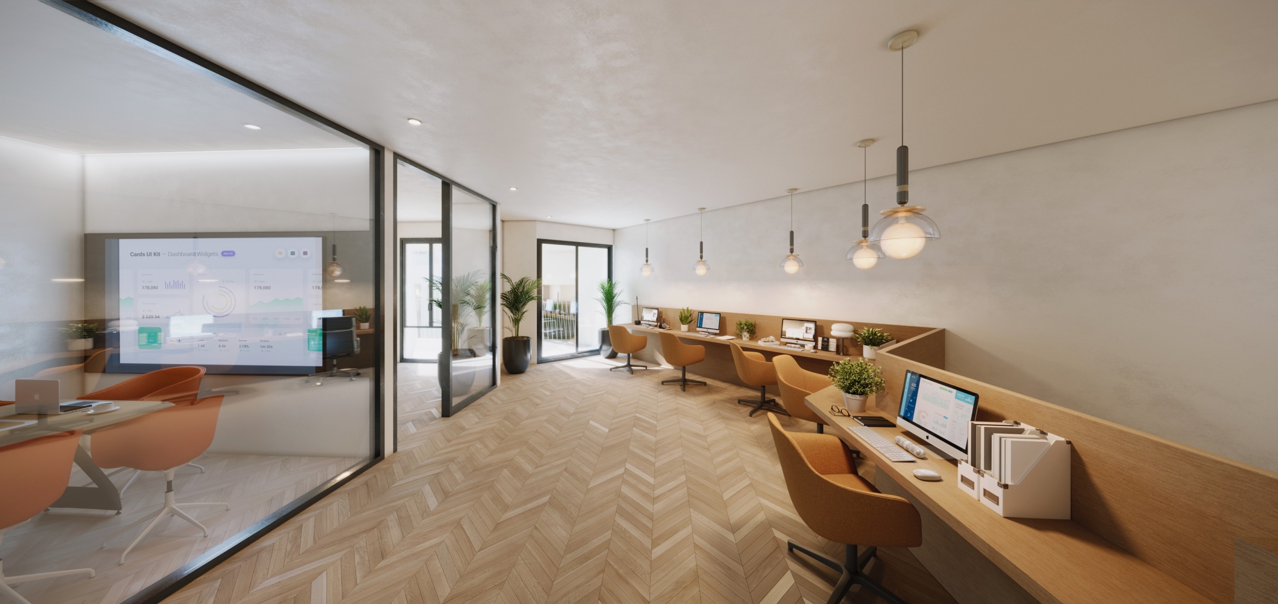 Visualisation of the shared coworking room
