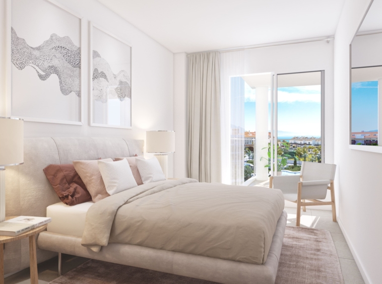 Representative main bedroom with natural light
