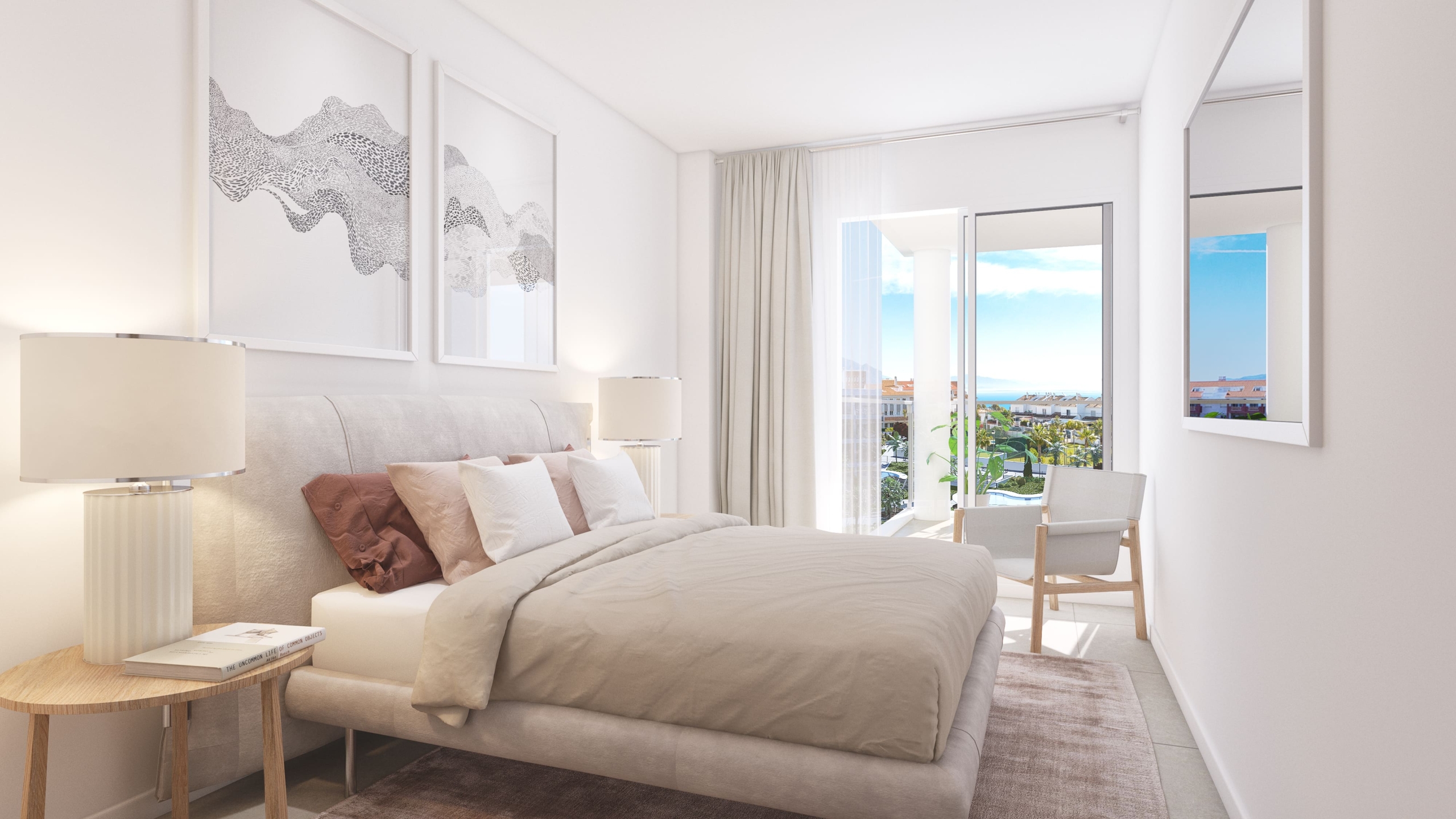Representative main bedroom with natural light