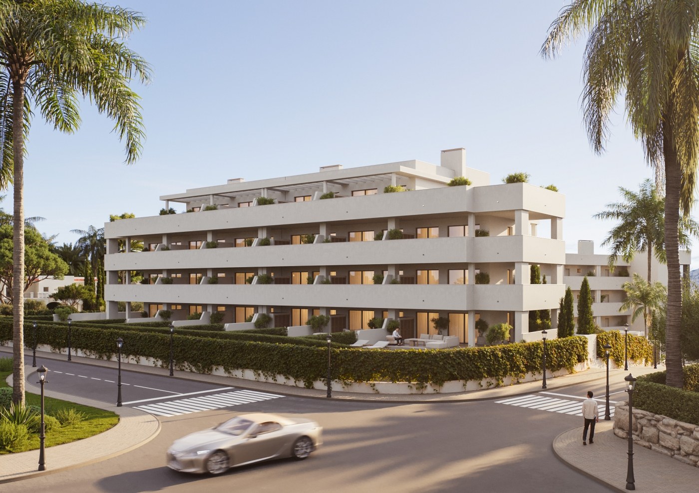 Illustrative apartment exterior in Los Hidalgos, Manilva