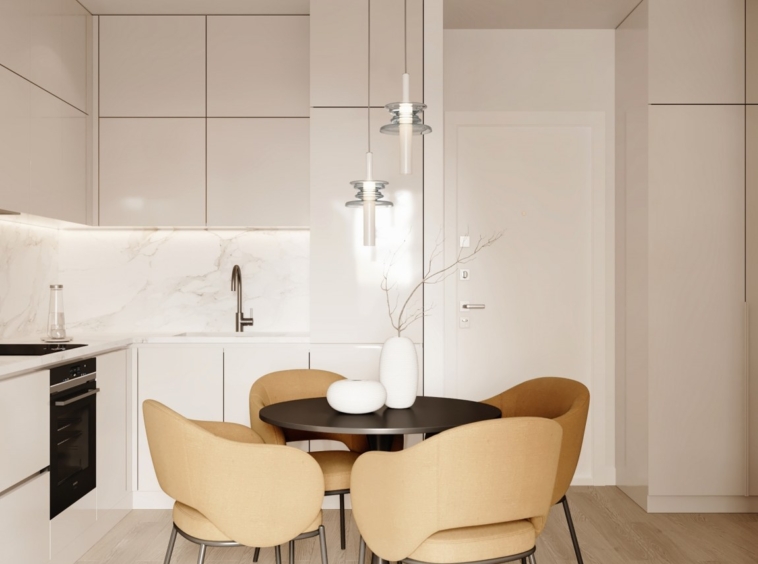 Illustrative kitchen and dining area