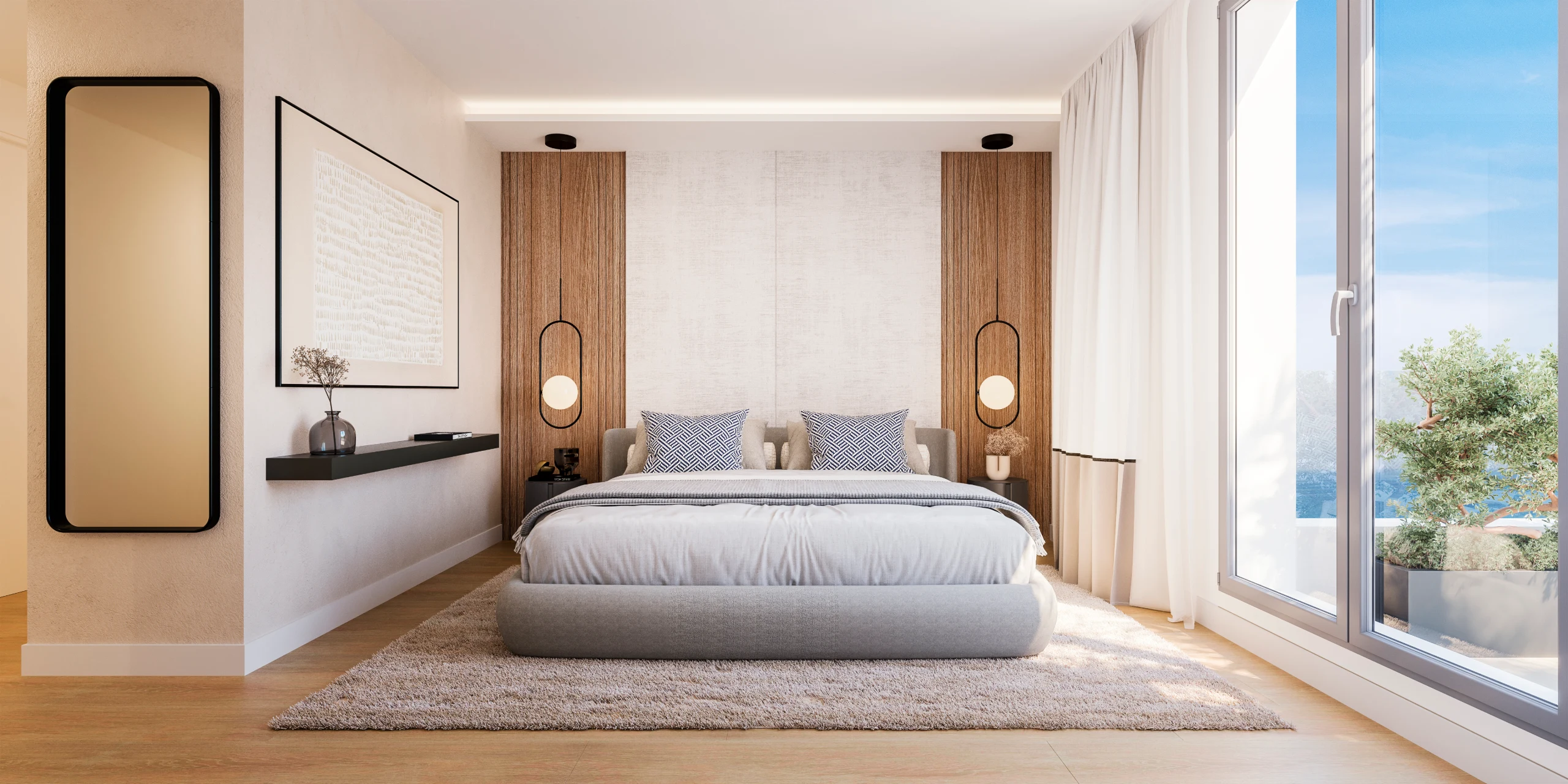 Representative visualisation of a main bedroom