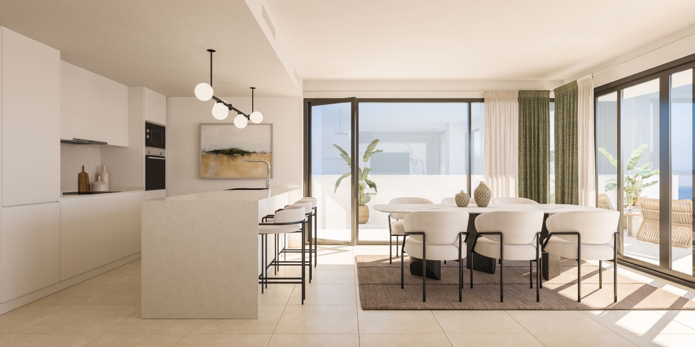 Illustrative kitchen and dining area