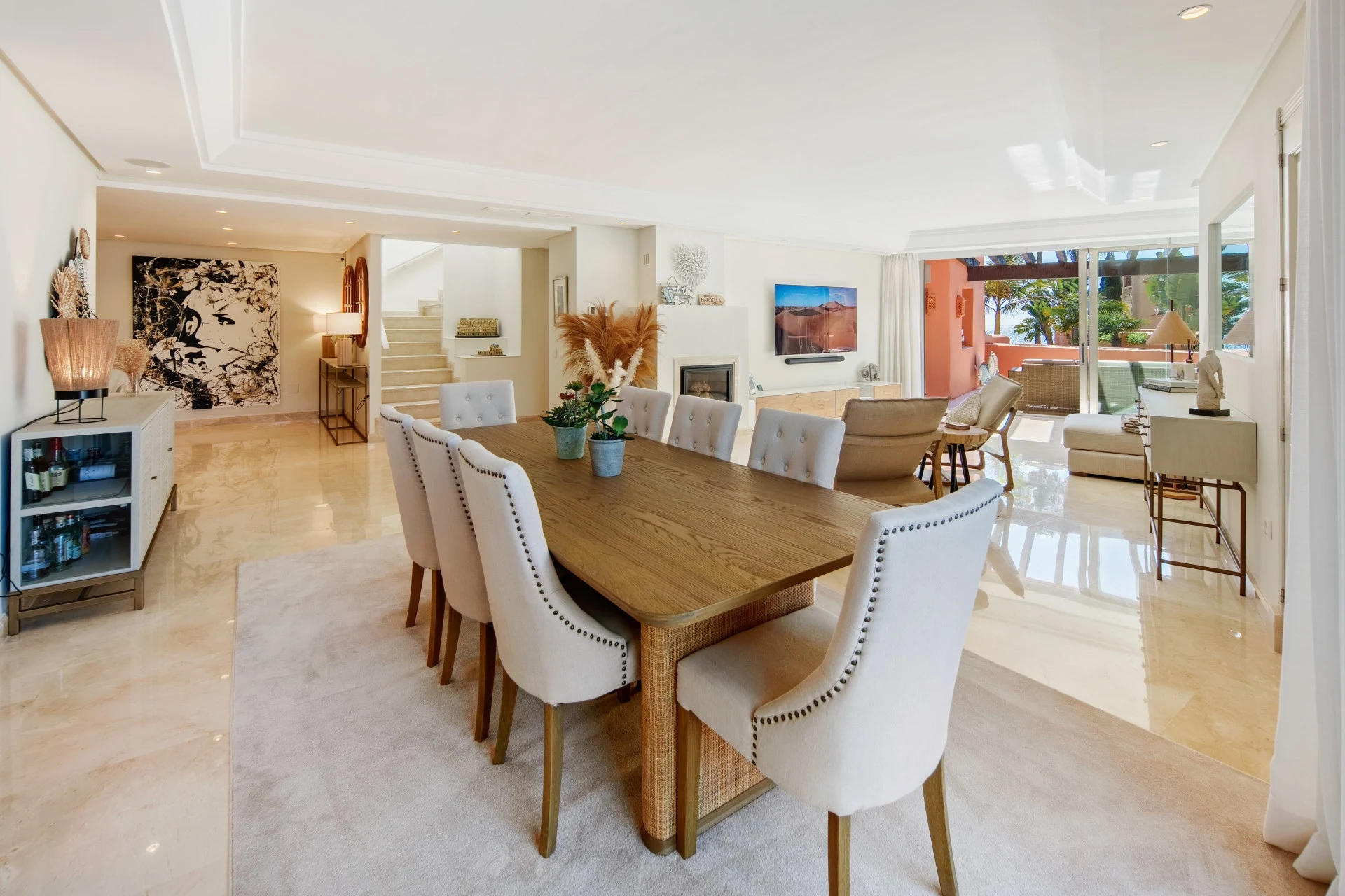 Open dining area with seating for family and guests