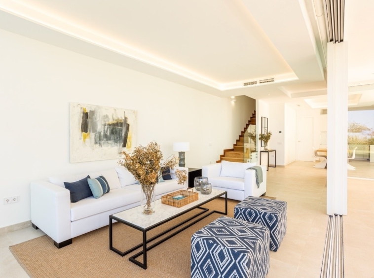 Representative furnished villa living room