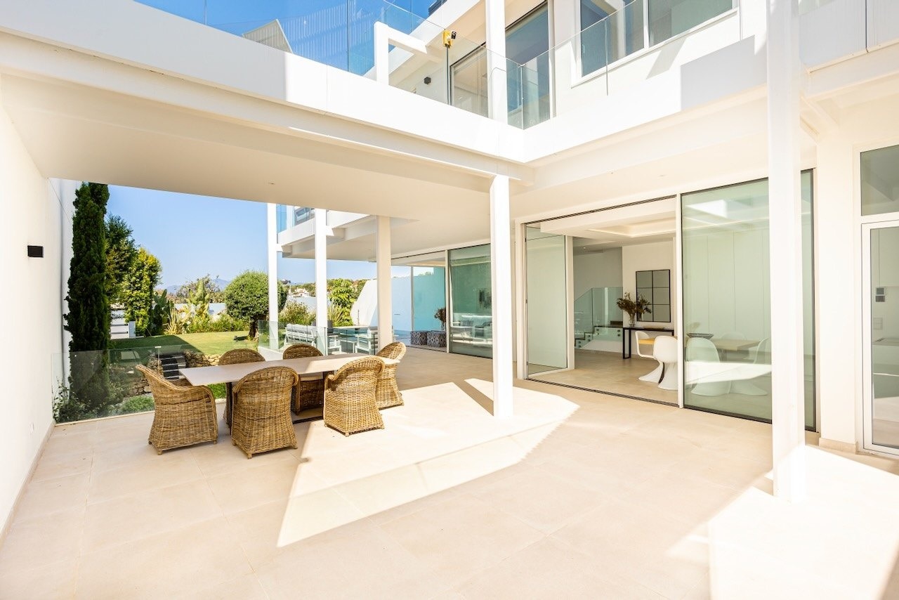 Representative covered terrace and outdoor lounge