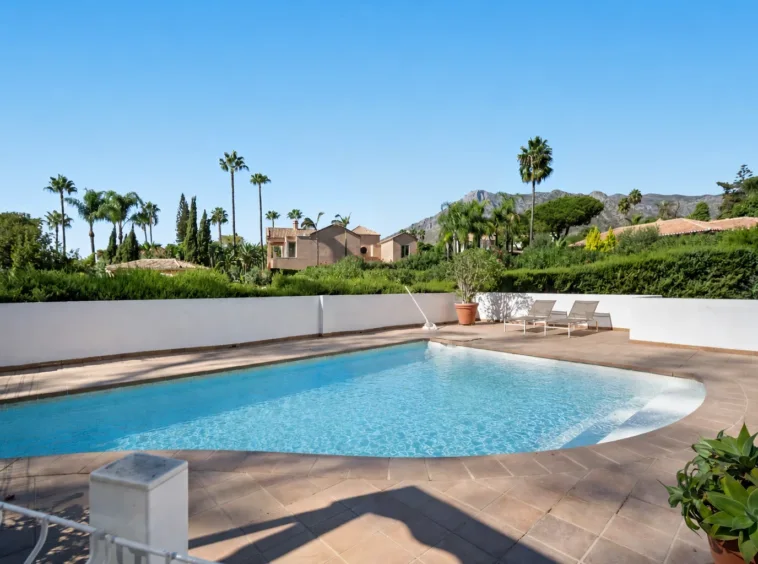 Private pool and sun terrace at a Marbella villa