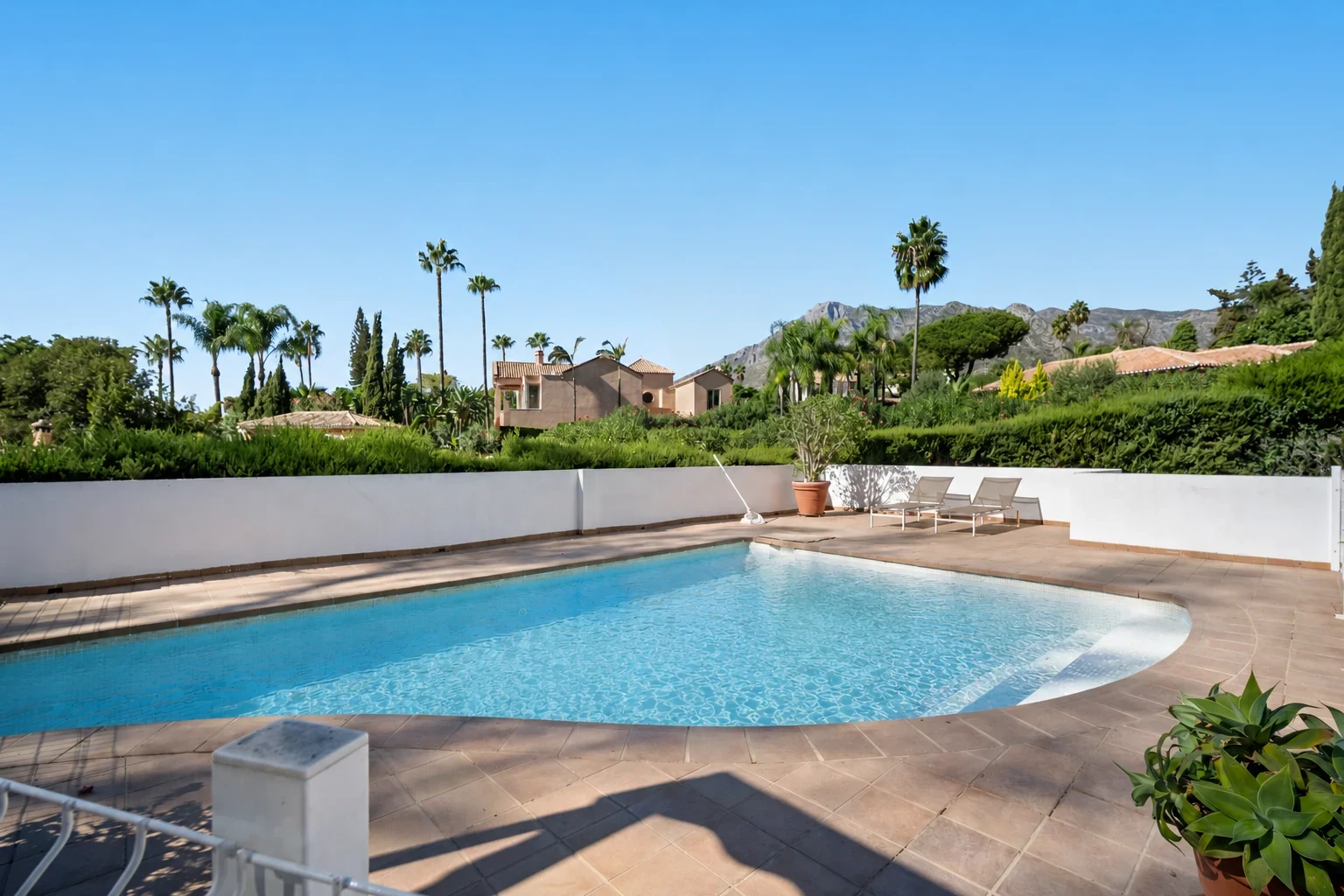 Private pool and sun terrace at a Marbella villa