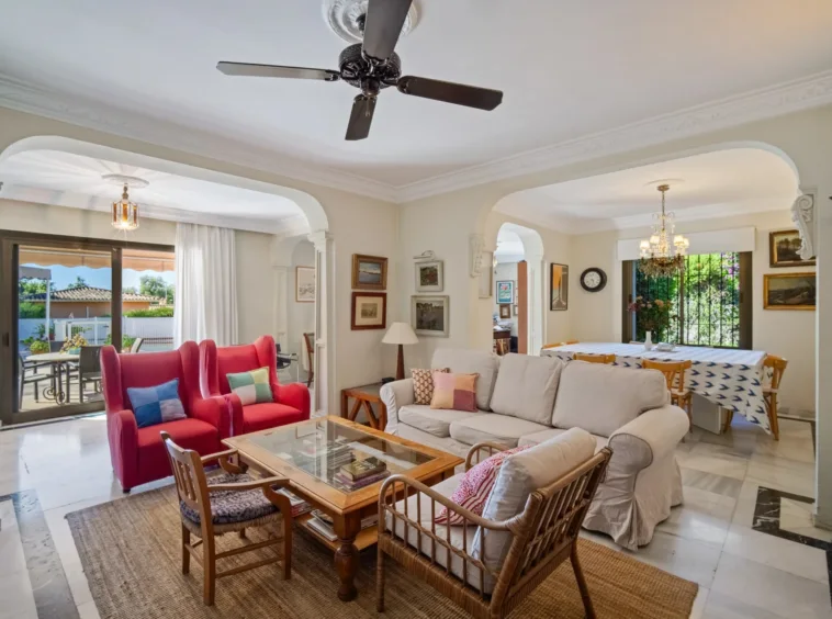 Living room in a traditional Mediterranean villa
