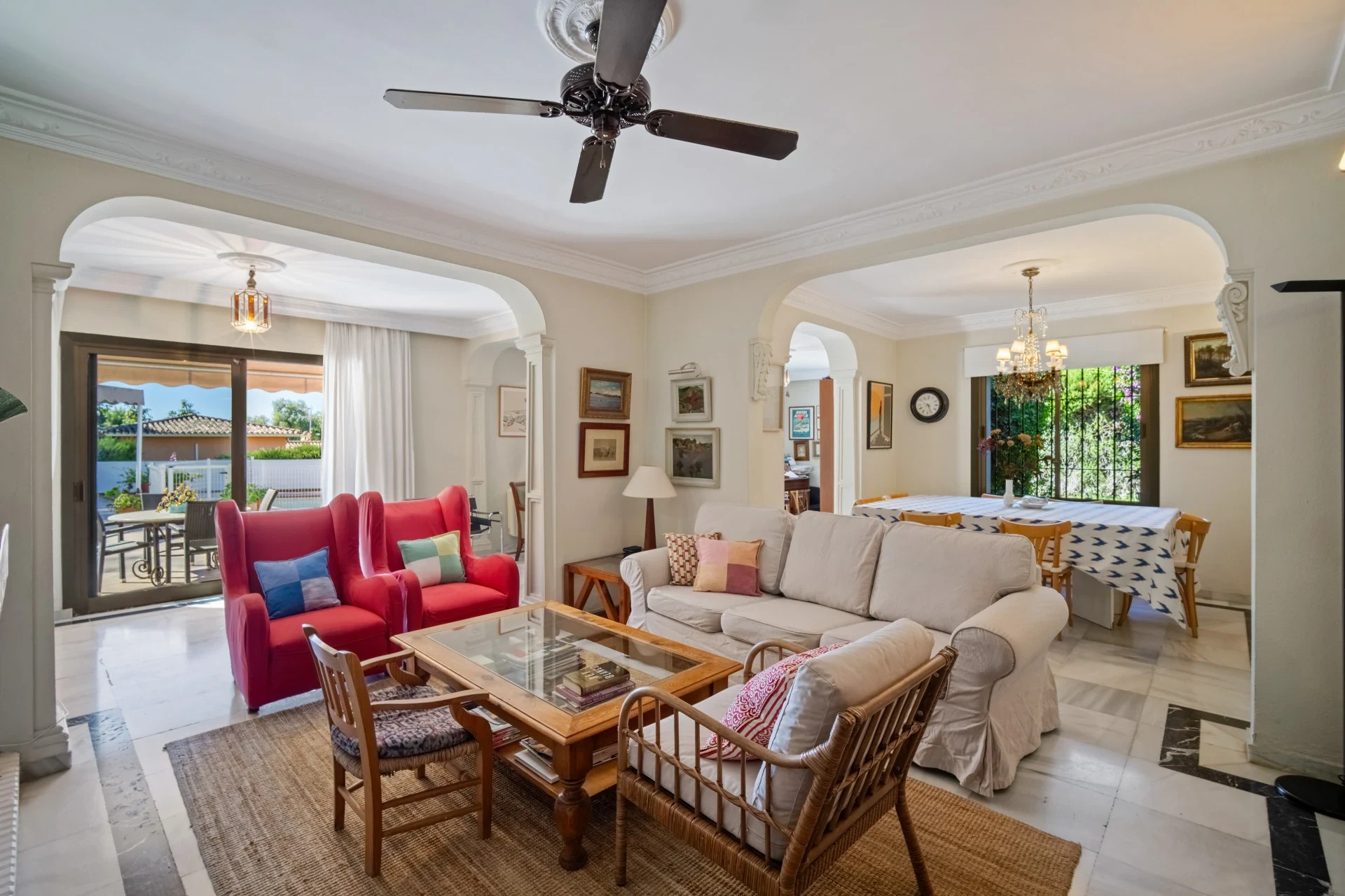 Living room in a traditional Mediterranean villa