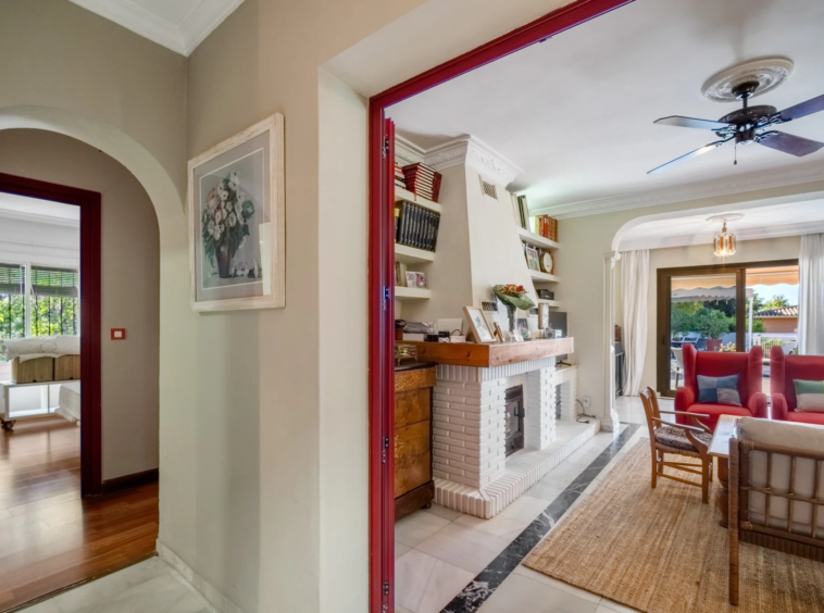 Hallway and adjoining living areas
