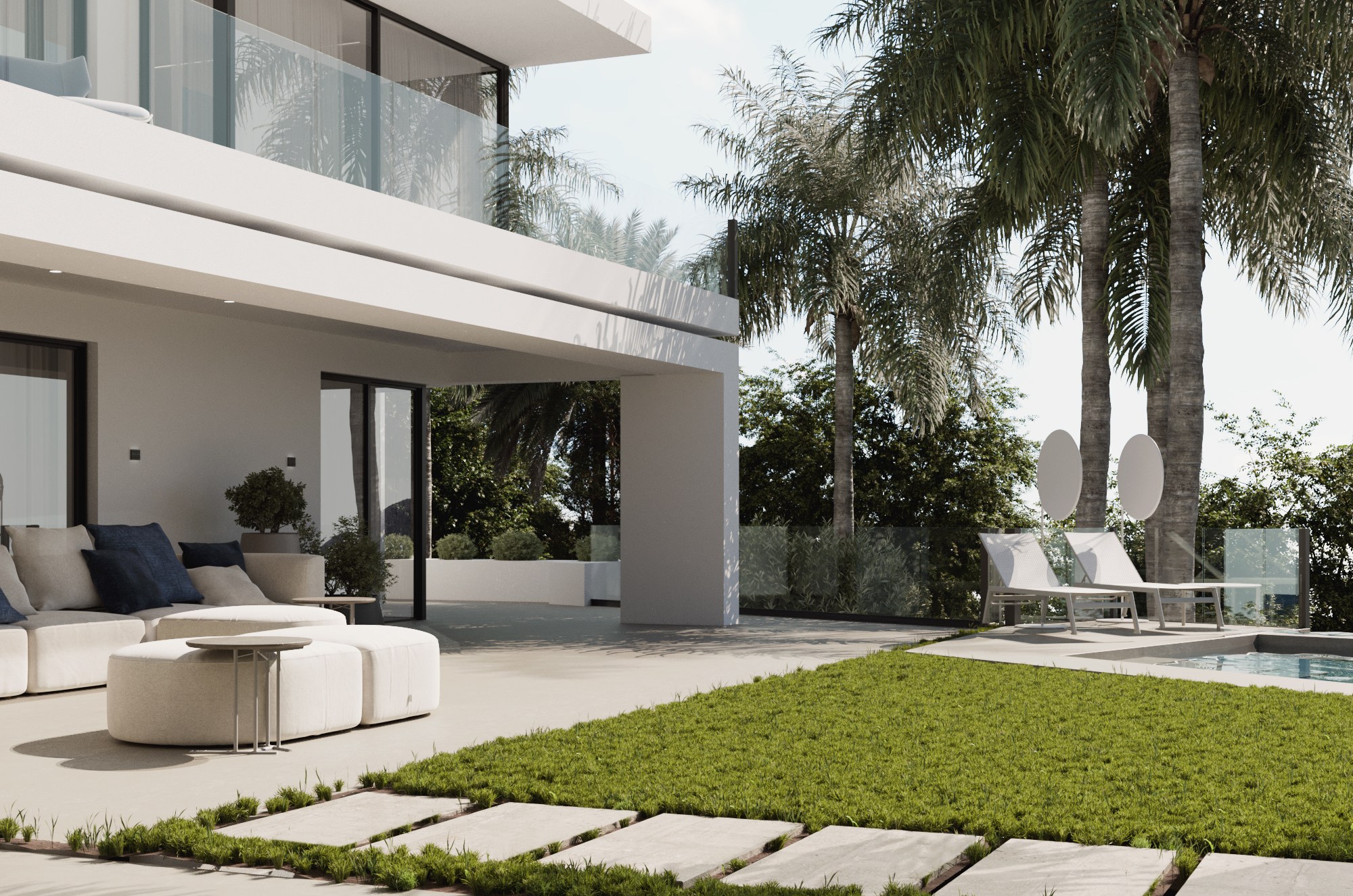 marbella villa covered lounge