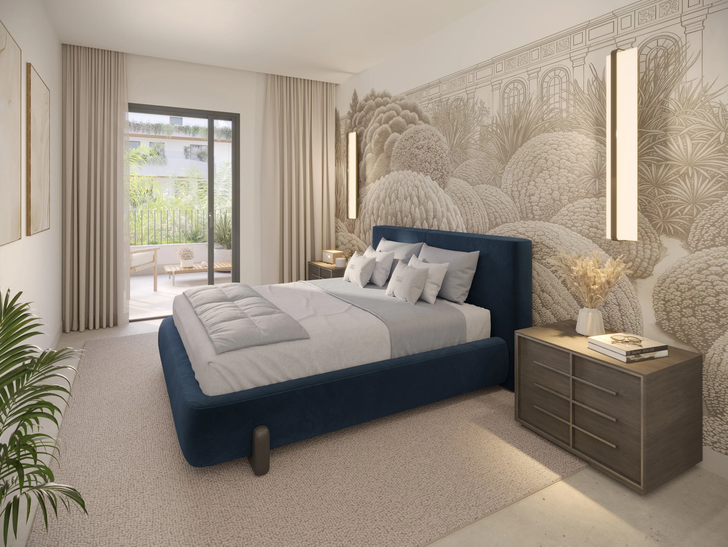 Illustrative bedroom at a Marbella residence