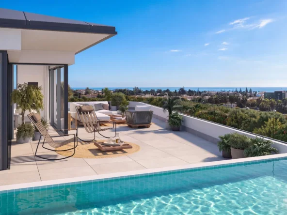 Illustrative private pool terrace at a Marbella residence