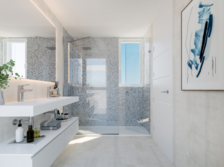 Illustrative contemporary bathroom in a Mijas apartment