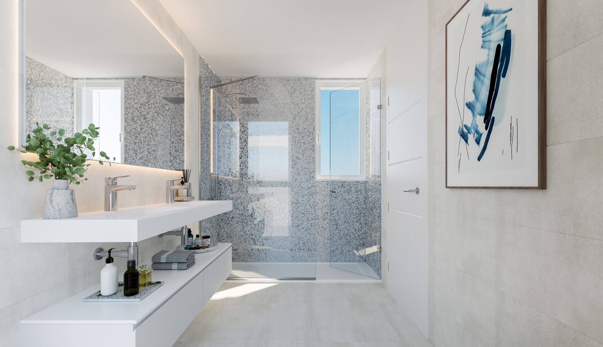 Illustrative contemporary bathroom in a Mijas apartment