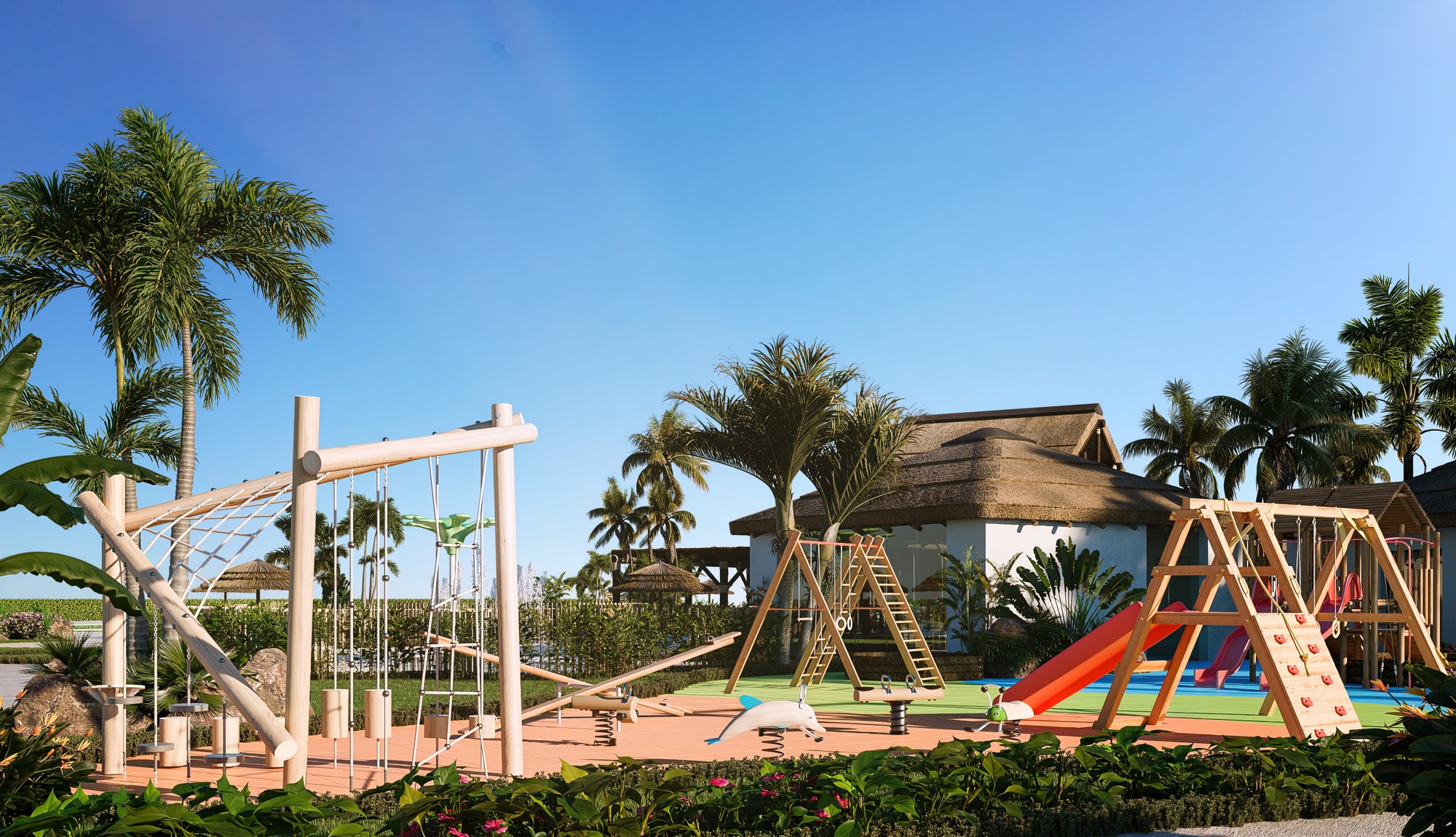 Illustrative shared children’s play area in Mijas