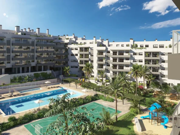 Contemporary residences and communal pool in Las Lagunas de Mijas — illustration