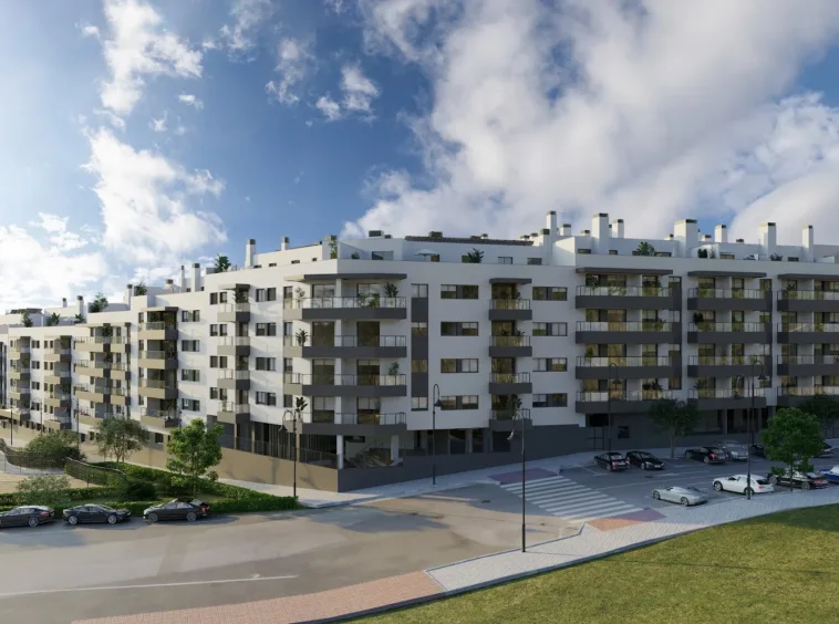 Contemporary apartment buildings in Las Lagunas — illustration