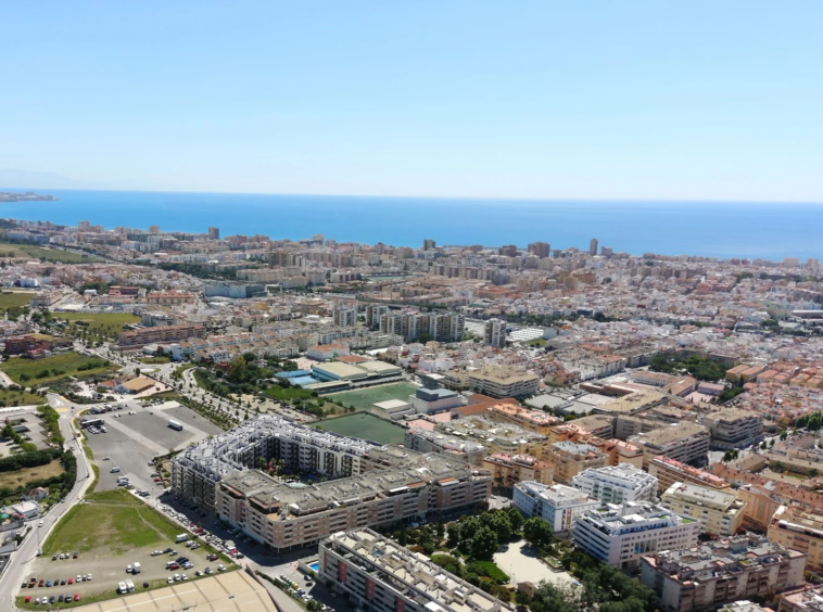 Aerial illustration of the residential neighbourhood in Mijas